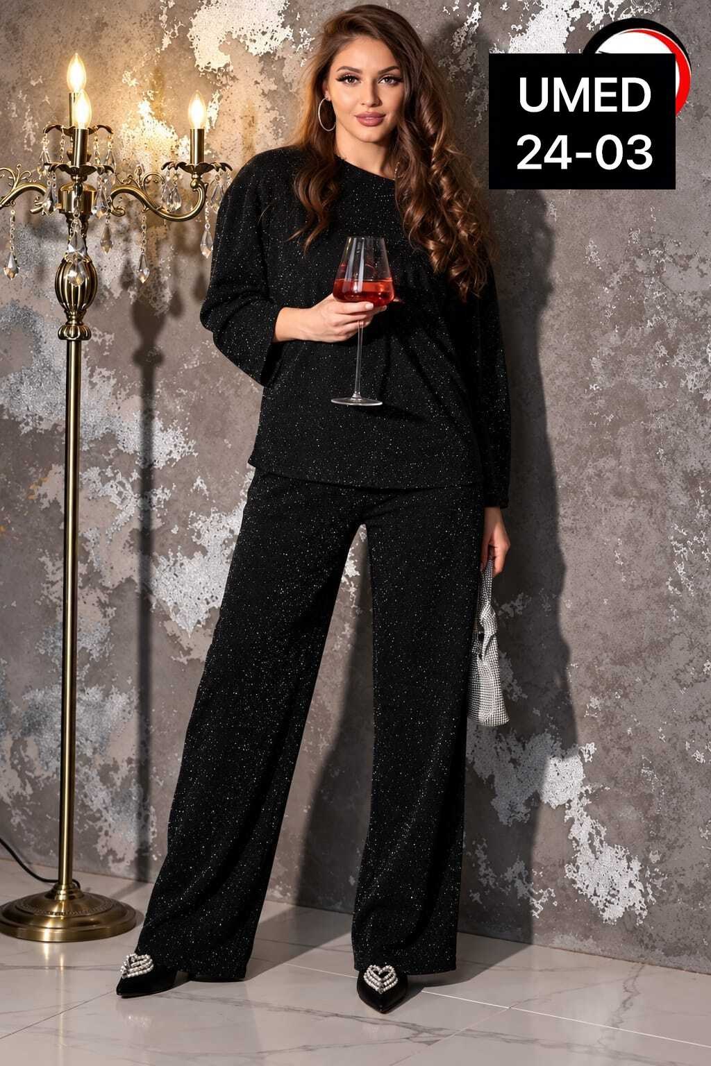 костюм из струящейся ткани с люрексом liona style 919,костюм женский,костюм с люрексом,женские брючные костюмы,костюм брючный праздничный