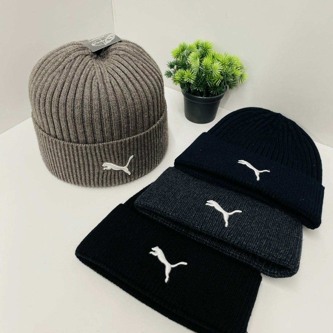 шапка puma,шапка мужская,шапка,шапка для мужчин,шапка бини мужская puma 22848 черная