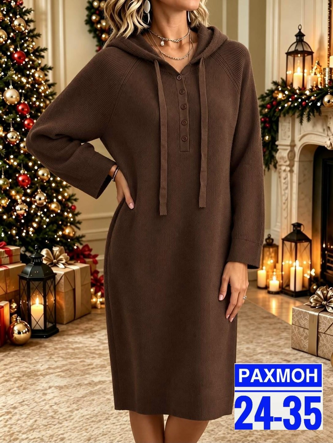 теплое платье вязаное,платье вязаное,шерстяное платье,теплое платье с капюшоном,женское вязаное платье