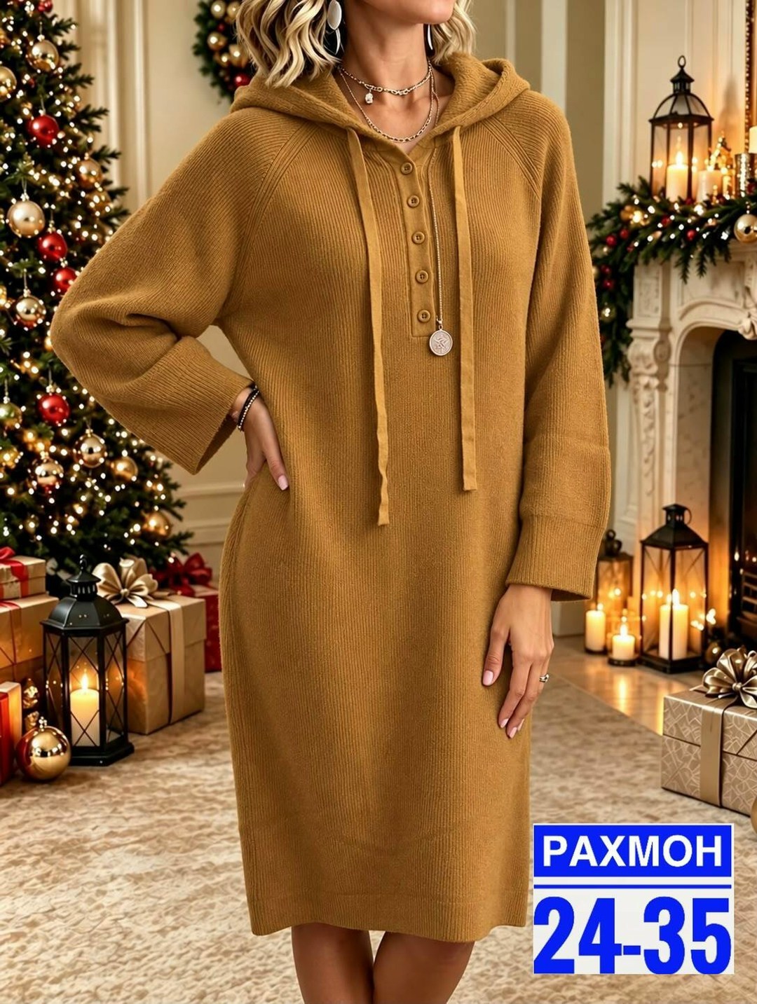 теплое платье вязаное,платье вязаное,шерстяное платье,теплое платье с капюшоном,женское вязаное платье