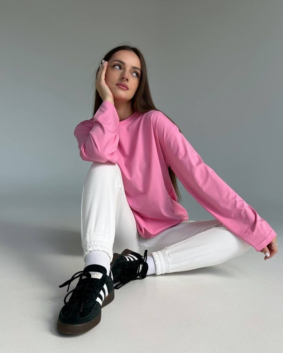 лонгслив женский оверсайз хлопок revati wear 212831682,лонгслив женский оверсайз хлопок revati wear,лонгслив розовый,лонгслив оверсайз хлопок change! цвет бледно-розовый,лонгслив женский оверсайз хлоп