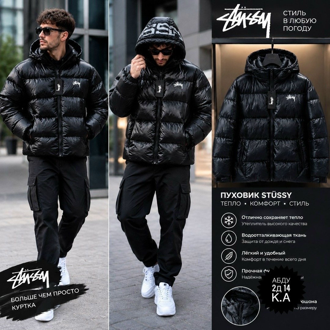 пуховик stussy,пуховики мужские,куртка зимняя,куртка пуховик,куртка stussy