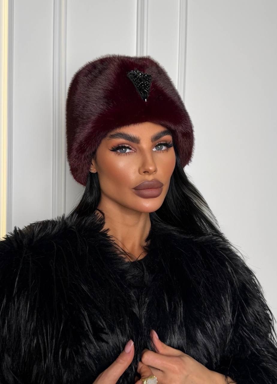 берет из меха норки furland,берет из меха норки kussenkovv,берет фран из меха норки furland,меховая шапка,берет меховой