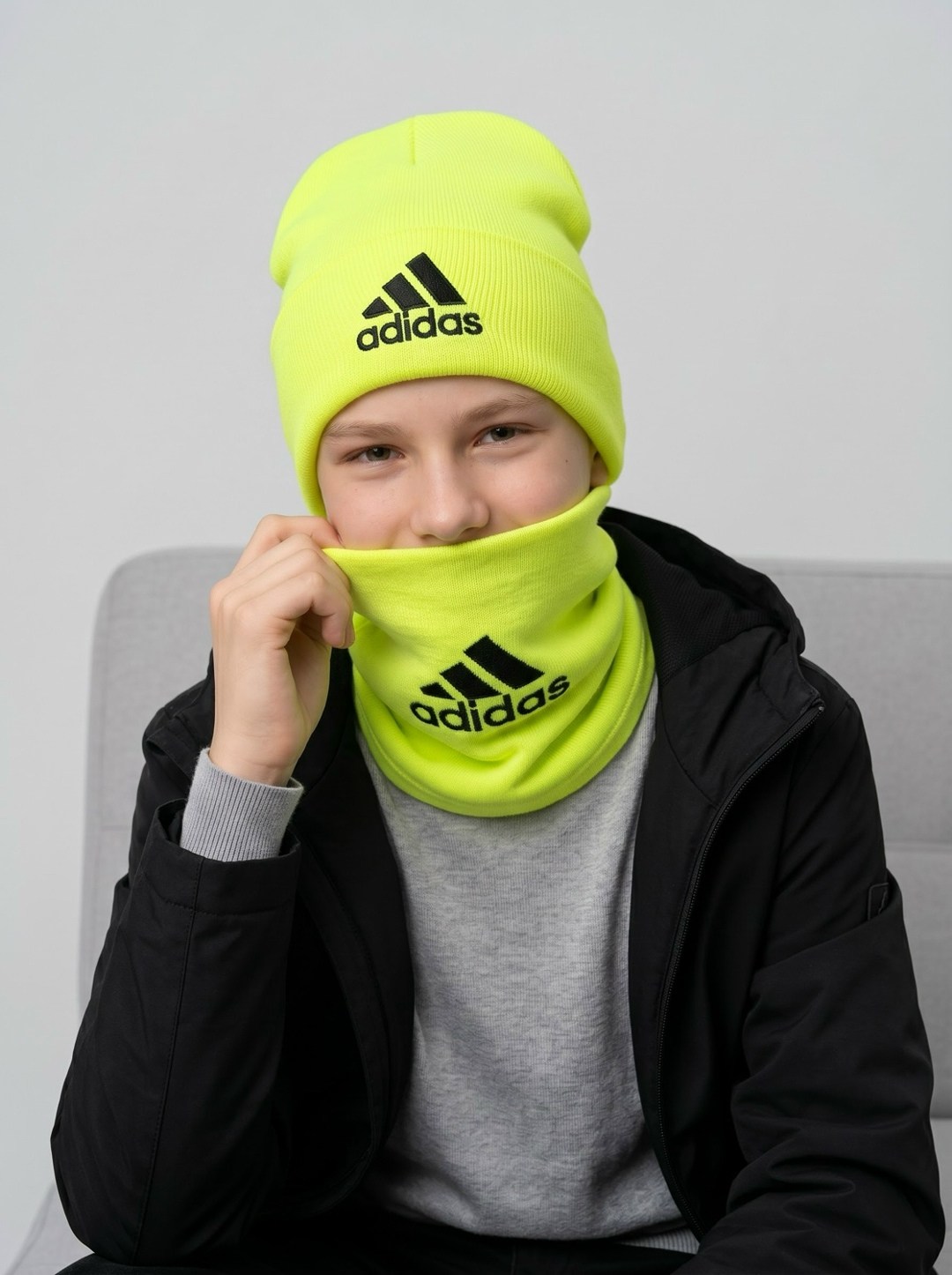 снуд adidas,комплект шапка снуд,шапка и снуд,шапка мужская adidas,шапка для детей