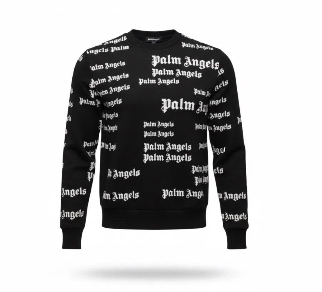 худи palm angels,palm angels hoodie all over logo,толстовка унисекс черная palm angels,худи с надписью palm angels,толстовка palm angels
