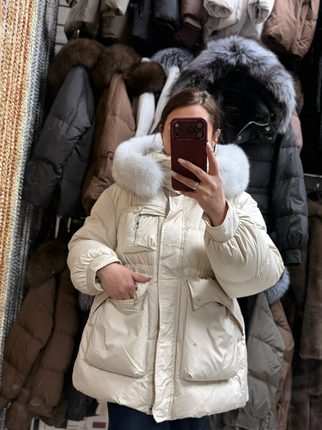 пуховик повседневный,женская зимняя куртка средней длины пуховик,зимние куртки женские,пуховик,пуховик женский
