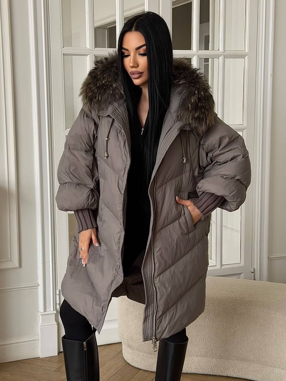 куртка max mara с натуральным мехом,стильные пуховики,куртка пуховик зимняя,пуховик,женский пуховик