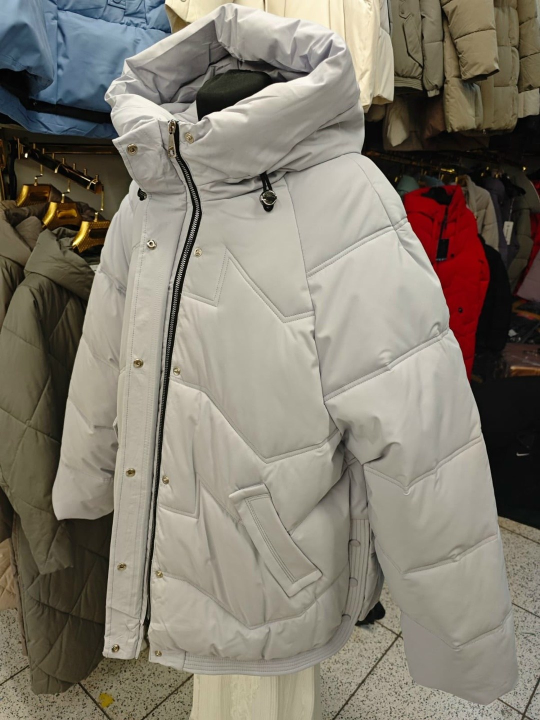 y23-868 gray куртка зимняя женская (тинсулейт),женская зимняя куртка,куртка женская,куртка женская зима,зимняя женская куртка объемная