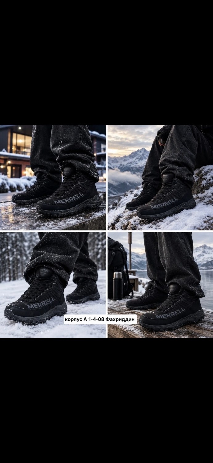треккинговые кроссовки thermo akita mid wp j036441 merrell черный,,тактическая ,ботинки merrell,ботинки мужские