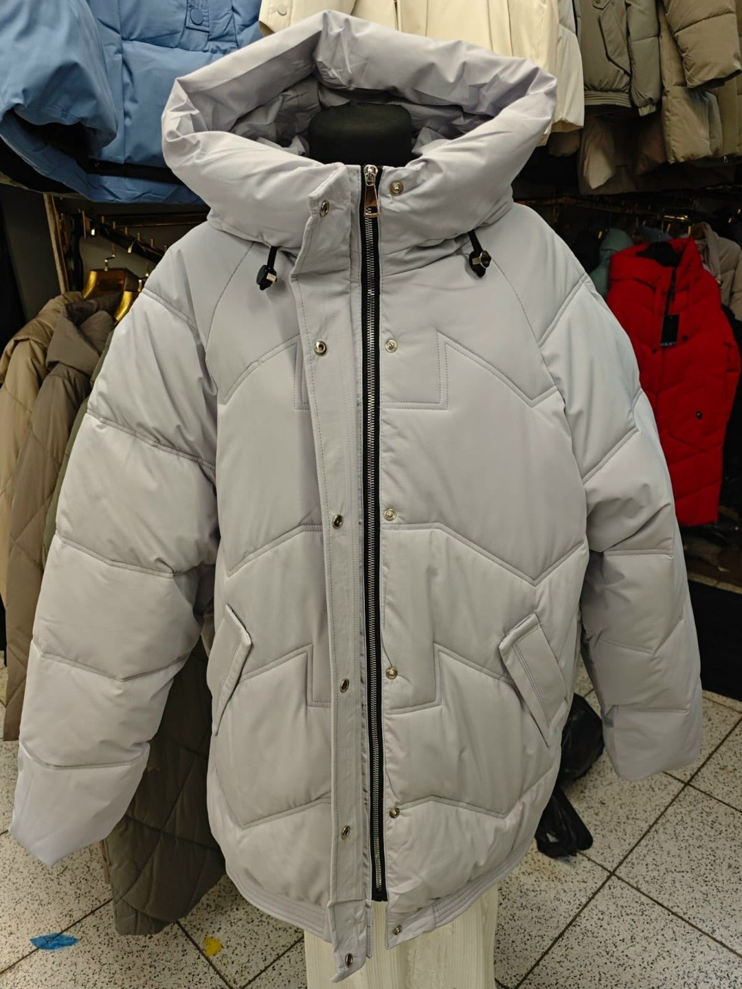 y23-868 gray куртка зимняя женская (тинсулейт),женская зимняя куртка,куртка женская,куртка женская зима,зимняя женская куртка объемная
