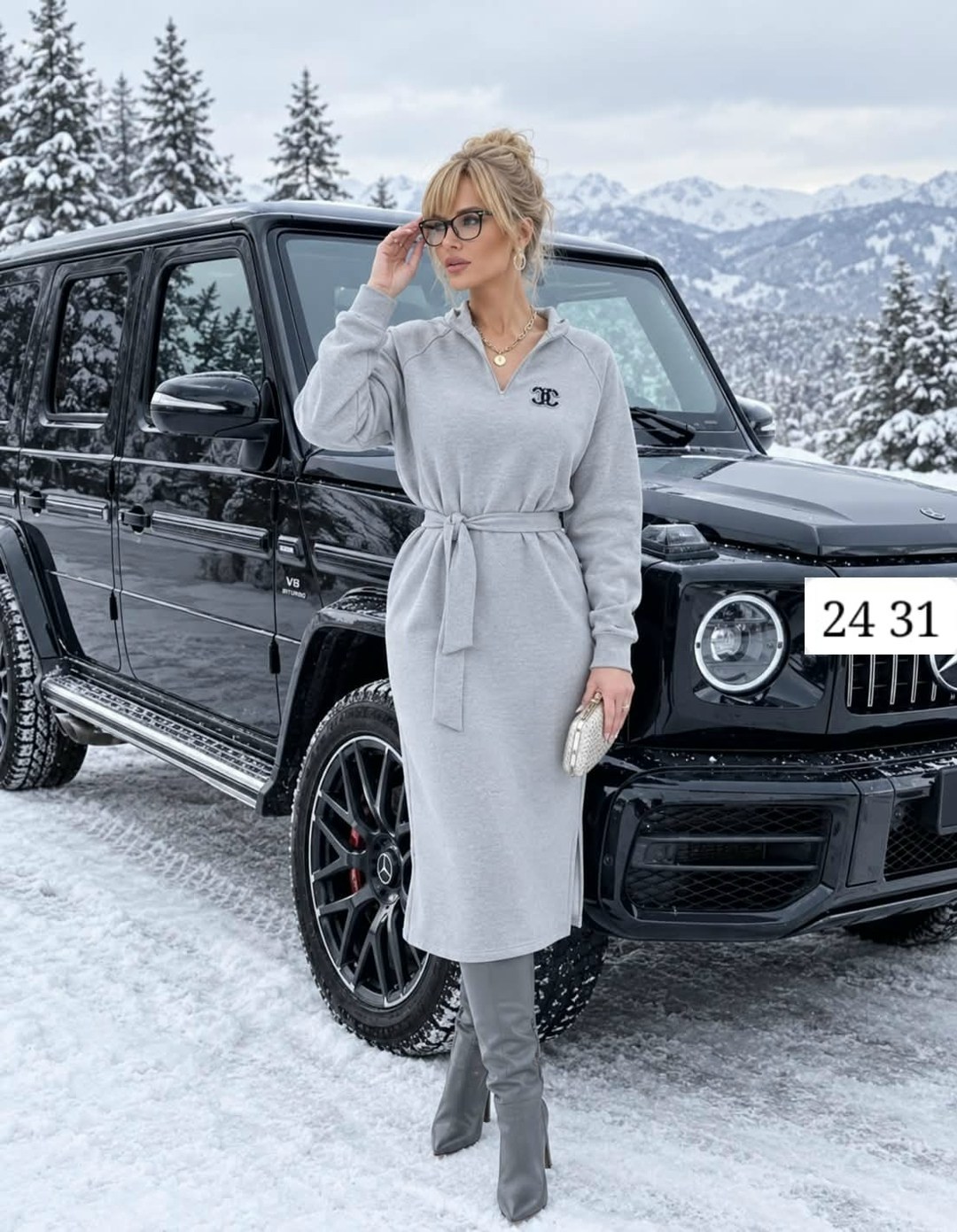 модное платье,серое пальто,трикотажное платье,длинное пальто