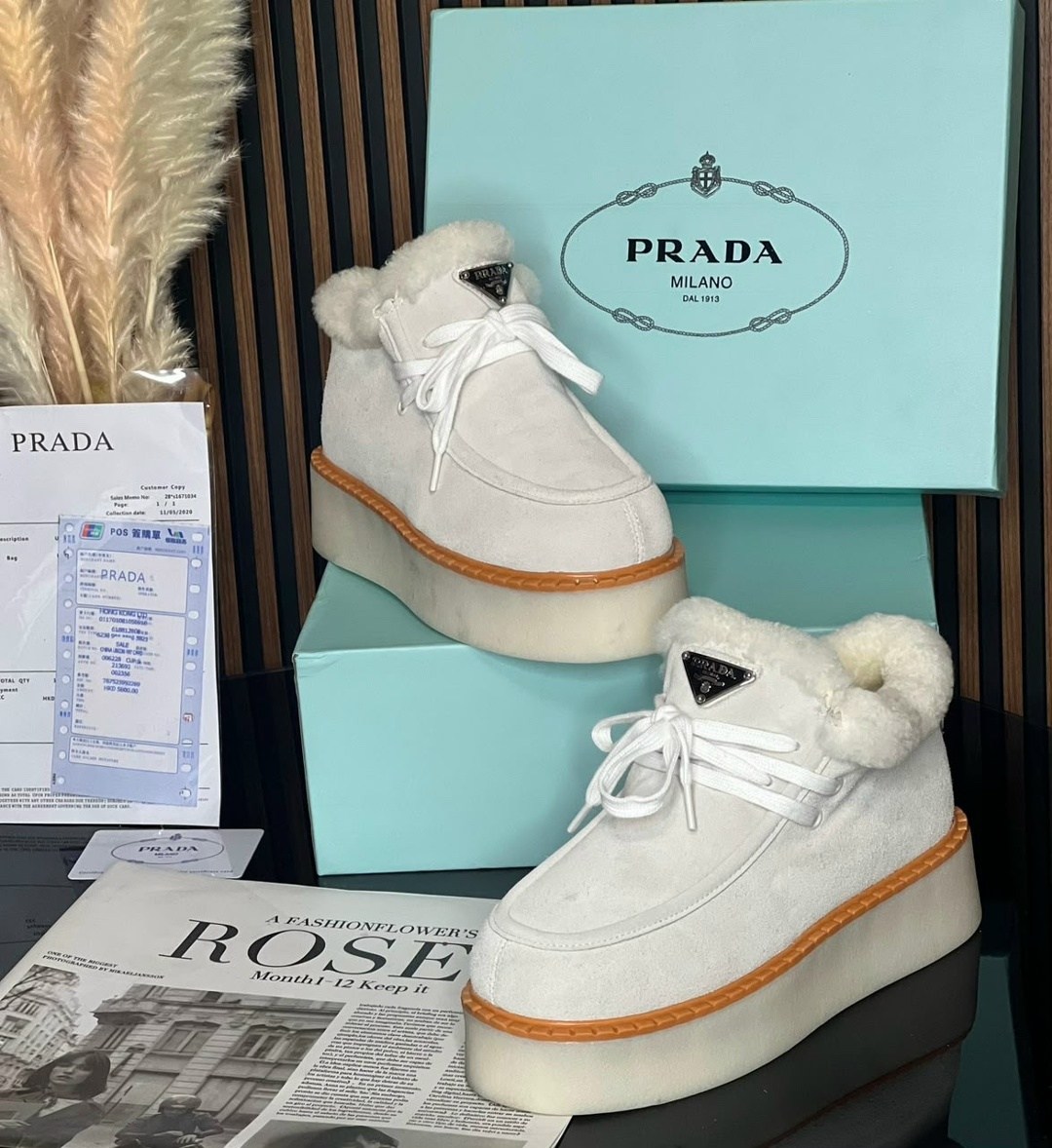 ,замшевые женские ботинки с мехом prada черные,угги прада,ботинки женские зимние prada на меху premium,угги prada