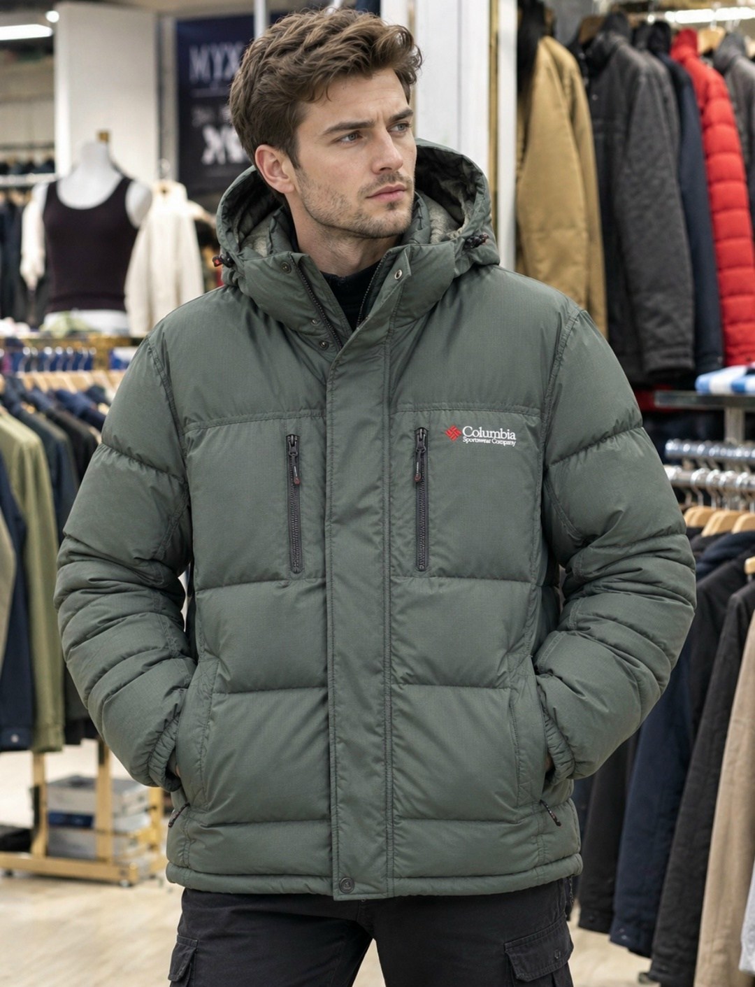 columbia чёрная мужская куртка утепленная landroamer puffer jacket columbia,куртка утепленная мужская columbia landroamer puffer jacket черный,куртка зимняя мужская,columbia куртка утепленная landroam
