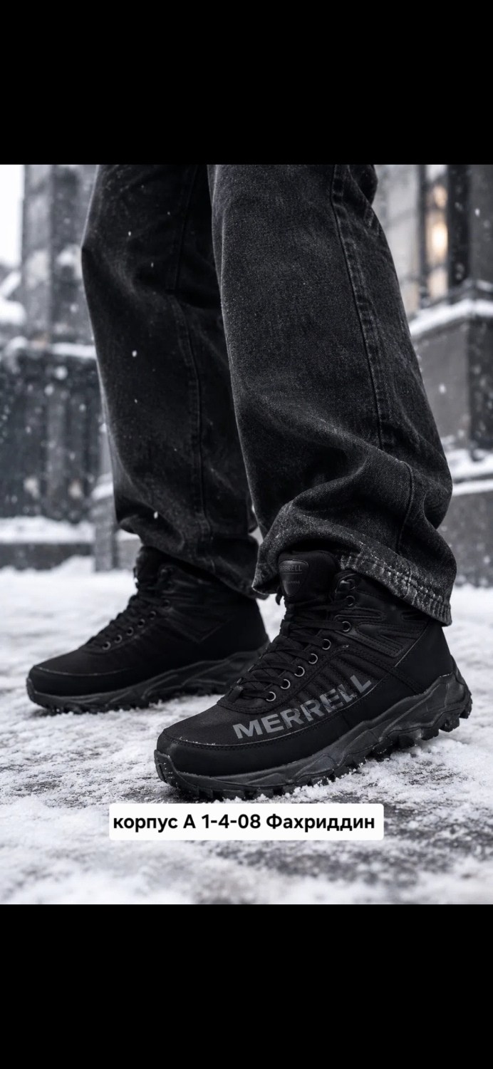 треккинговые кроссовки thermo akita mid wp j036441 merrell черный,,тактическая ,ботинки merrell,ботинки мужские