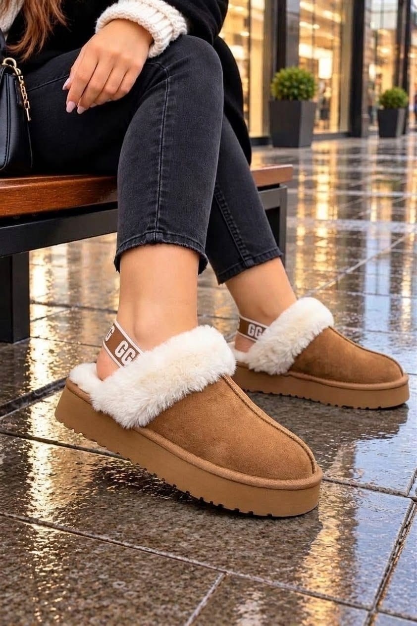 ,угги женские,угги женские ugg,ugg женские,угги с открытой пяткой зимние на платформе тапочки с мехом besmoda shoes 261217457