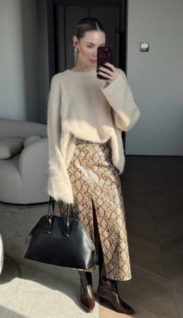 юбки миди,модные образы,юбка мода,юбка zara змеиный принт миди,юбка с принтом