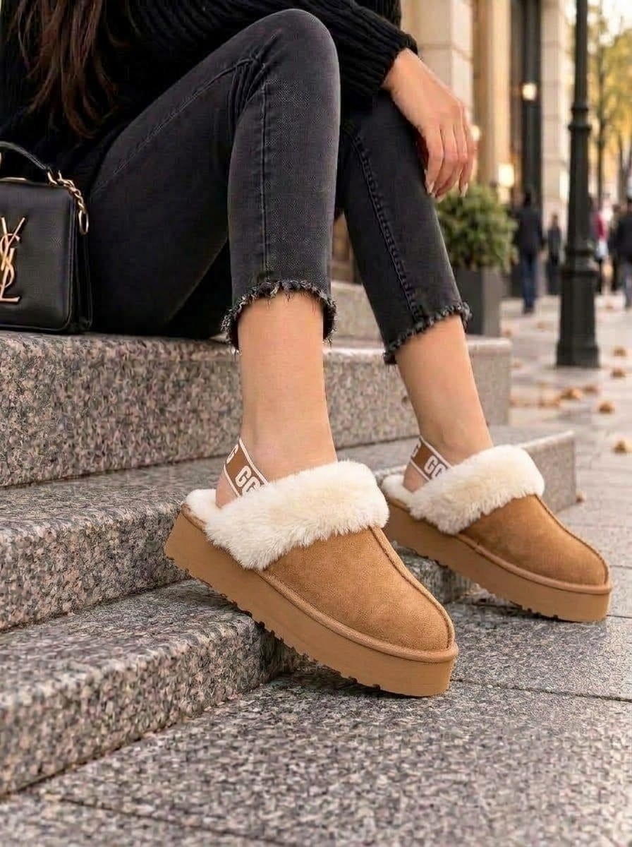 ,угги женские,угги женские ugg,ugg женские,угги с открытой пяткой зимние на платформе тапочки с мехом besmoda shoes 261217457