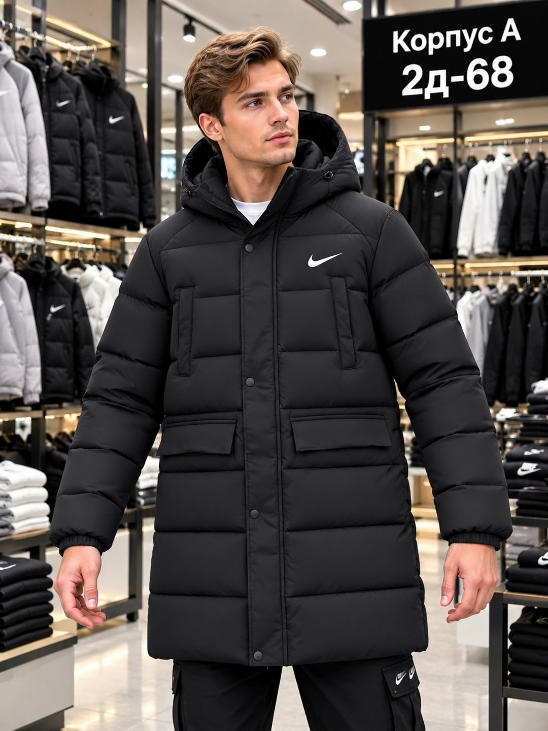 пуховик мужской puma,пуховик мужской anta down jacket черный xl,пуховик puma,зимняя куртка puma,пуховик зимний длинный puma