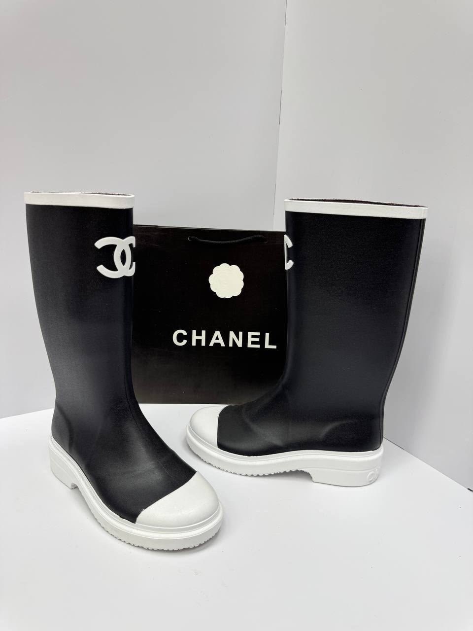 chanel черные резиновые сапоги для женщин,сапоги chanel,резиновые сапоги chanel,chanel черные резиновые сапоги,женские резиновые сапоги chanel