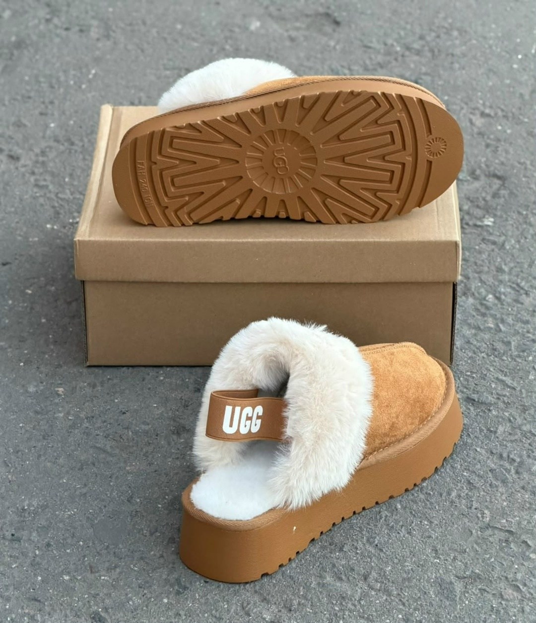 женские угги,ugg funkette slipper chestnut,,угги ugg,угги женские ugg