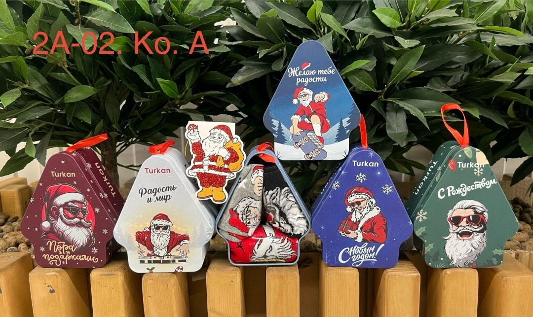 комплект носков turkan новогодние подарки,набор новогодние носки,новогодние носки (3 пары) в подарочной коробке turkan,носки новогодние подарочный набор,набор носков с новогодним принтом 3 пары