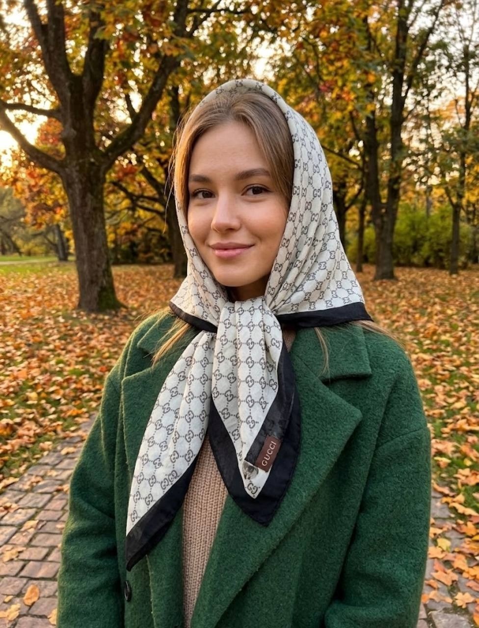 платок на голову с пальто,платок на голове под пальто,косынка платок,косынка платок женская из эко кожи markinna,платки женские