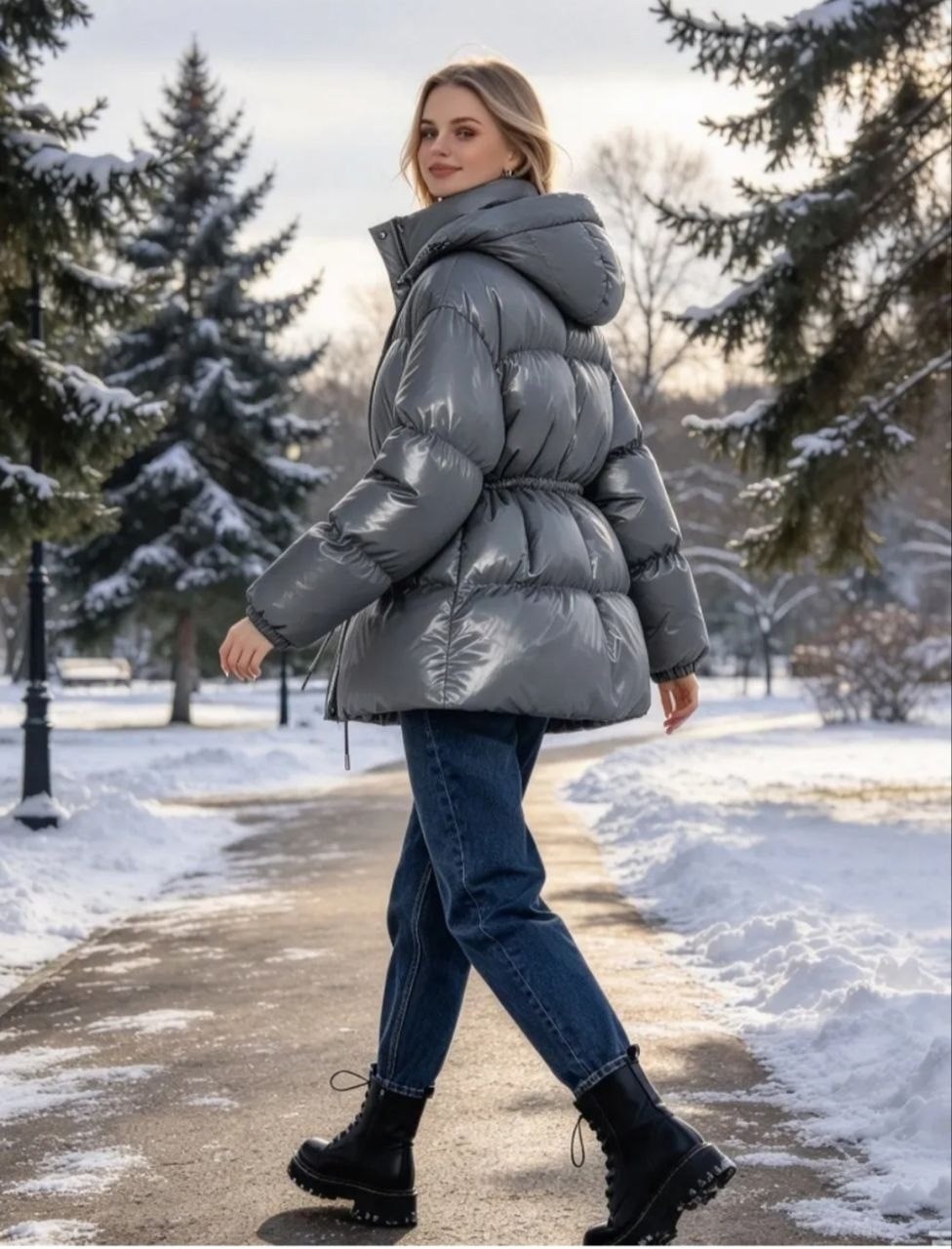 куртка-пуховик,короткий пуховик,женская зимняя куртка,пуховик оверсайз,пуховик