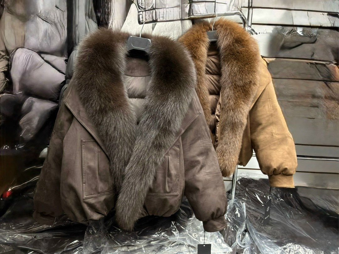 джинсовка-парка со съемным натуральным мехом by gor,куртка с натуральным мехом,пуховики с мехом,куртка с мехом,пуховик короткий