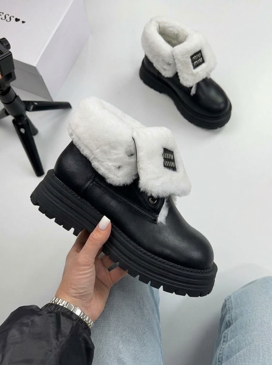 ,женские зимние ботинки,ботинки женские зимние miu miu,ботинки женские miu miu,зимняя женская