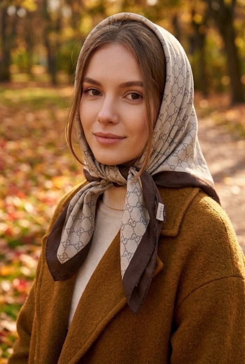 платок на голову с пальто,платок на голове под пальто,косынка платок,косынка платок женская из эко кожи markinna,платки женские