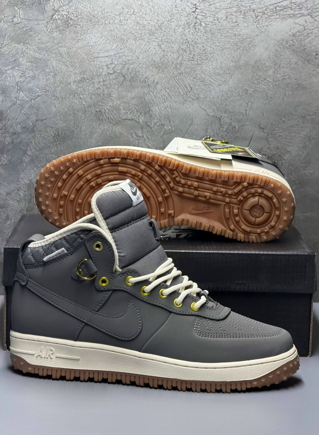 зимние кроссовки nike air force 1 duckboot,кроссовки nike air force 1 lunar duckboot thermo grey,мужские зимние кроссовки nike air force 1 duckboot,кроссовки зимние nike air force 1,кроссовки nike air