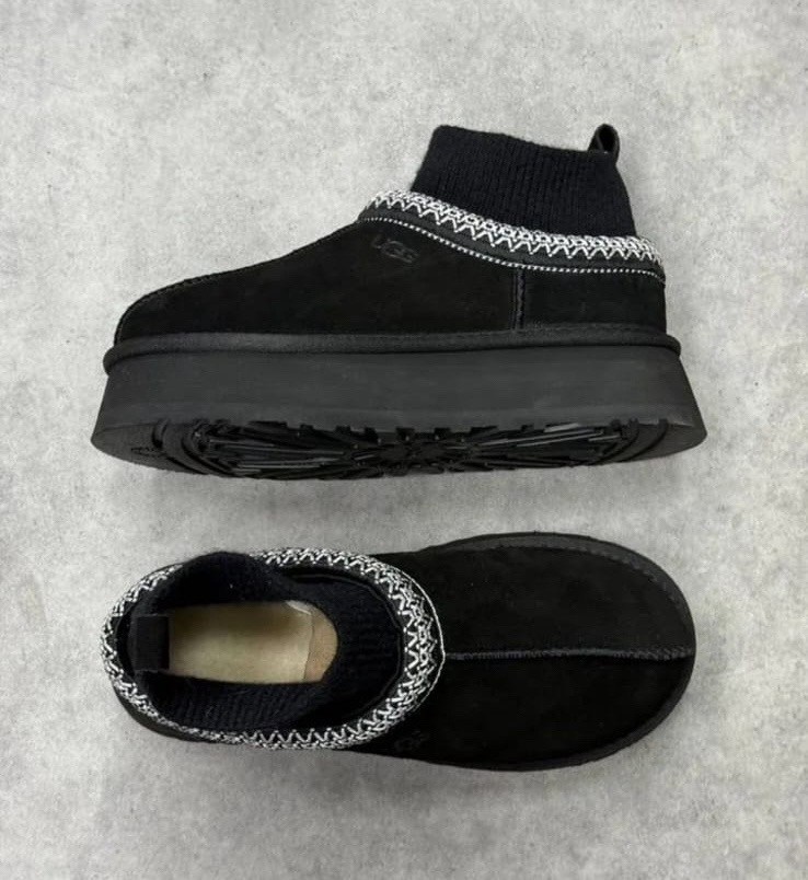 угги женские,,зимние угги ugg tazzette с трикотажной вставкой,угги женские с носком зимние galand roww цвет черный,угги женские зимние короткие